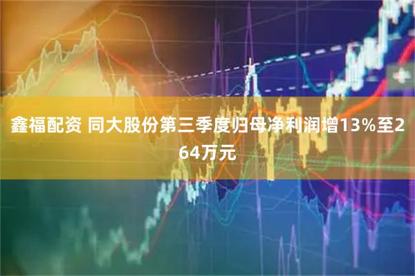 鑫福配资 同大股份第三季度归母净利润增13%至264万元