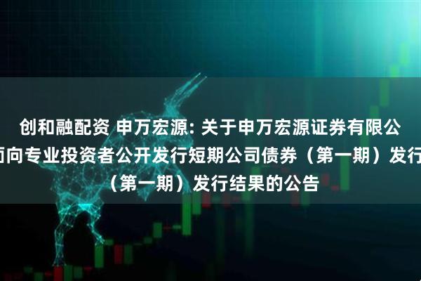 创和融配资 申万宏源: 关于申万宏源证券有限公司2025年面向专业投资者公开发行短期公司债券（第一期）发行结果的公告