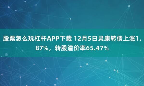 股票怎么玩杠杆APP下载 12月5日灵康转债上涨1.87%，转股溢价率65.47%